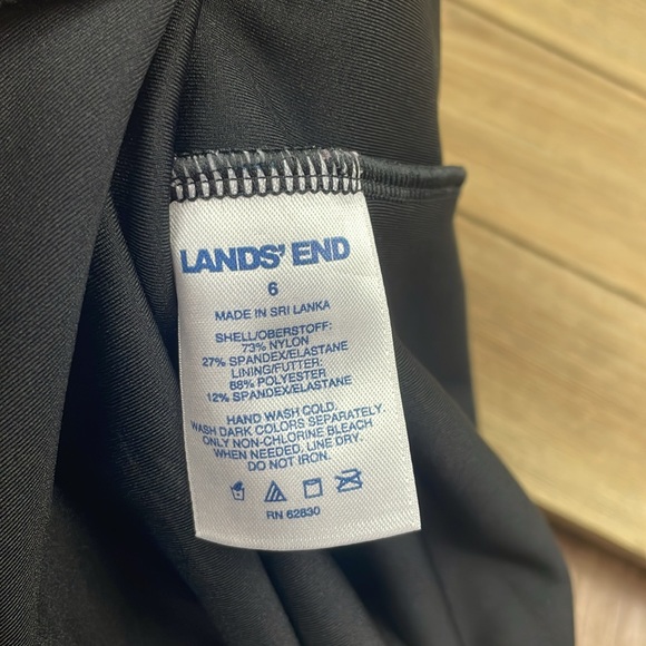 Land's End Tugless Low Leg Black One Piece Swimsuit - Picture 5 of 6